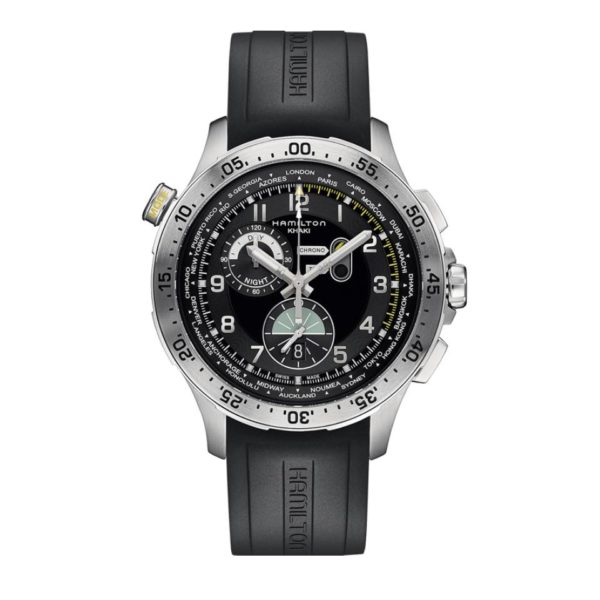 OROLOGIO HAMILTON KHAKI AVIATION WORLDTIMER CHRONO QUARTZ