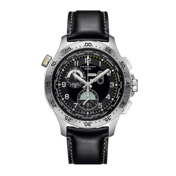 OROLOGIO HAMILTON KHAKI AVIATION WORLDTIMER CHRONO QUARTZ