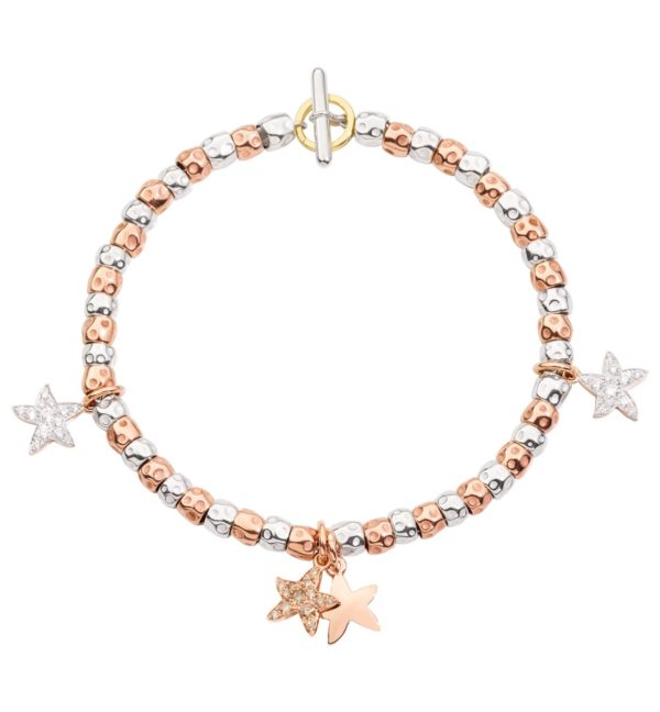 BRACCIALE GRANELLI STELLINE DIAMANTI