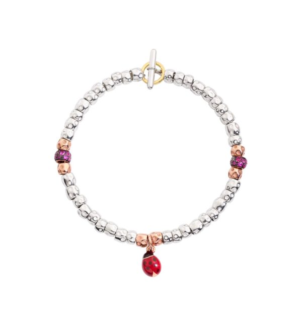 BRACCIALE GRANELLI CON COCCINELLA