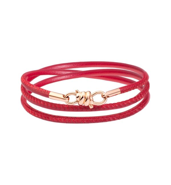 BRACCIALE NODO BORDEAUX ORO ROSA