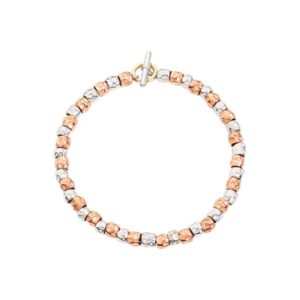 BRACCIALE GRANELLI ORO ROSA E ARGENTO