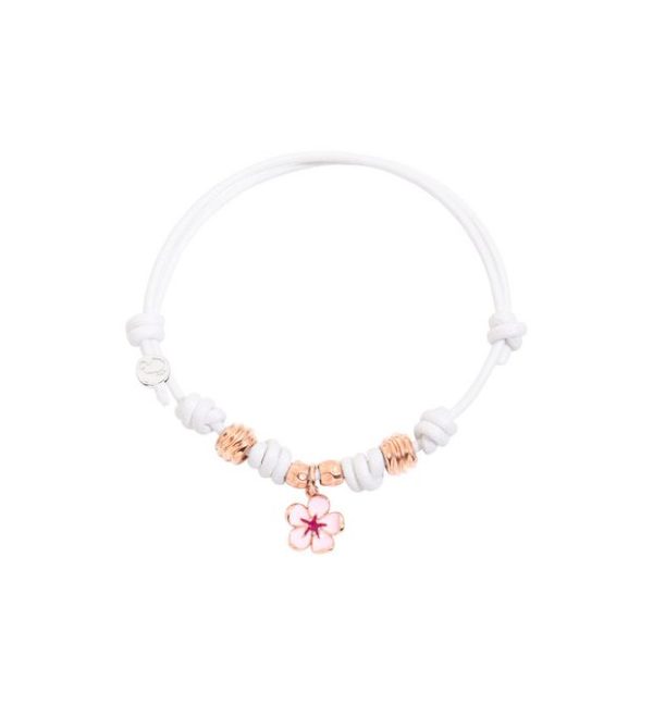 BRACCIALE CORDINO FIORE DI CILIEGIO ROSA