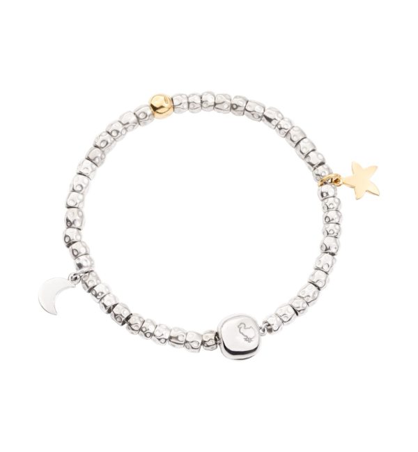 BRACCIALE GRANELLI CON CHIUSURA PEPITA, LUNA E STELLINA
