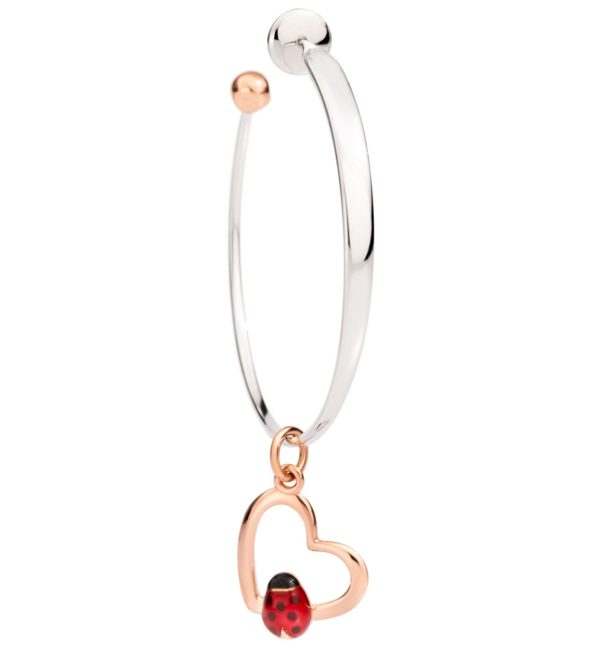 ORECCHINO CON CUORE SILHOUETTE COCCINELLA