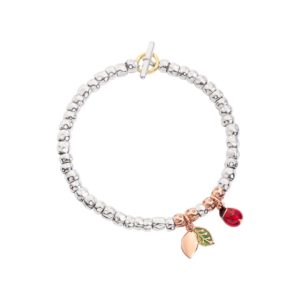 BRACCIALE GRANELLI CON COCCINELLA E FOGLIA