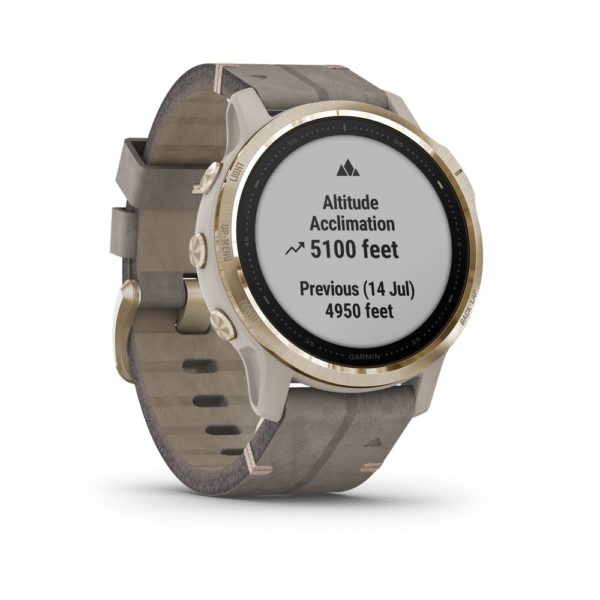 GARMIN- FENIX 6S (sapphire) Gold Shale Suede