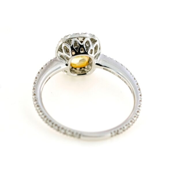 Anello brillante fancy oro bianco e brillanti - immagine 2