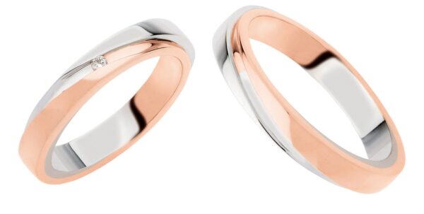 anello oro bianco e oro rosa