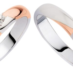 anello oro bianco e oro rosa