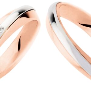anello oro bianco e oro rosa