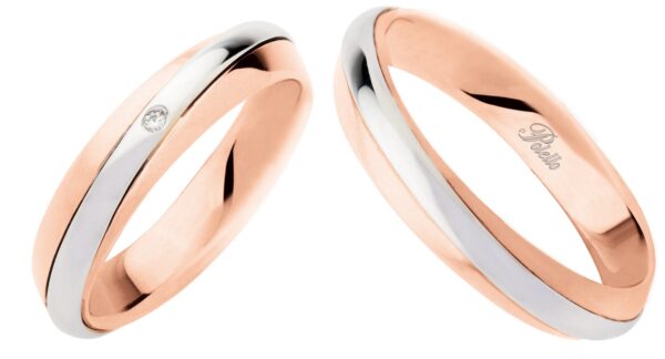 anello oro bianco e oro rosa
