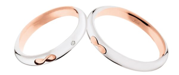 anello oro bianco e oro rosa