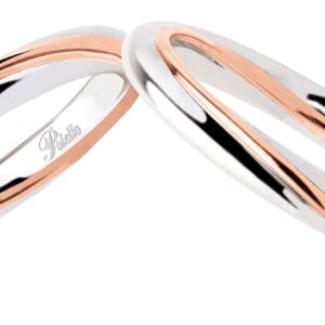 anello oro bianco, oro rosa e diamanti