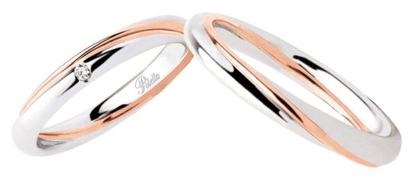 anello oro bianco e oro rosa