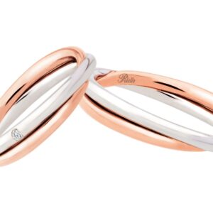 anello oro bianco e oro rosa