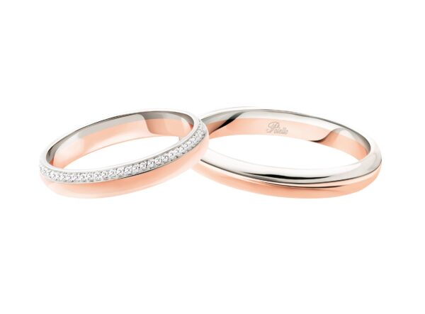 anello oro bianco e oro rosa