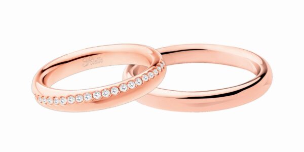 anello oro rosa e diamanti fino a mis. 13