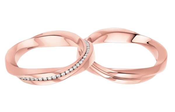 anello oro rosa e diamanti