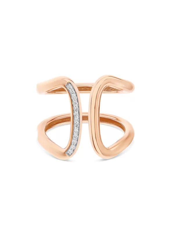 ANELLO "LIBERA" A FASCIA IN ORO ROSA E DIAMANTI