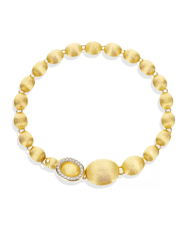 BRACCIALE "IVY" CON BOULES GRANDI IN ORO E DIAMANTI INCISE A MANO