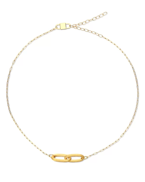 COLLANA "LIBERA" CON DOPPIO ANELLO INCROCIATO IN ORO
