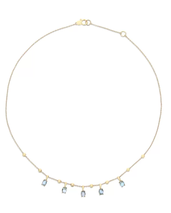 COLLANA GIROCOLLO "DANCING AZURE" IN ORO E TOPAZIO LONDON BLU