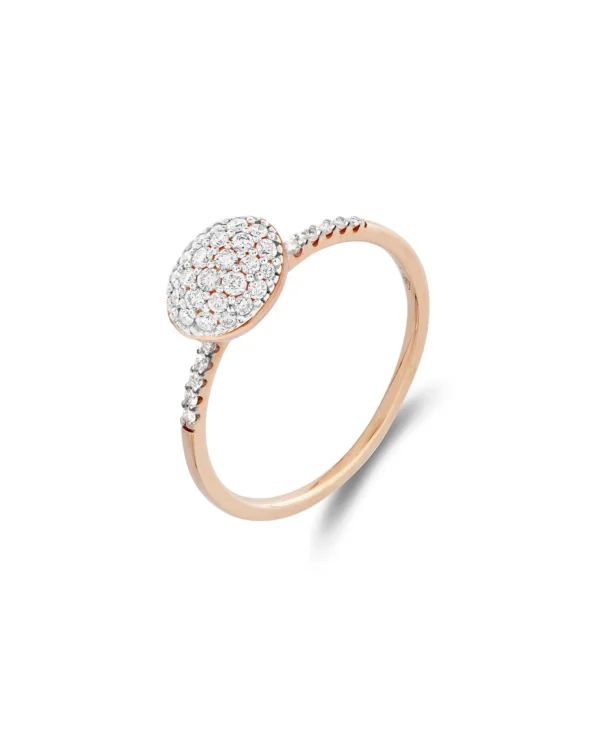 ANELLO DI FIDANZAMENTO "DANCING ÉLITE" ROMANTICO IN ORO ROSA E DIAMANTI (PICCOLO)